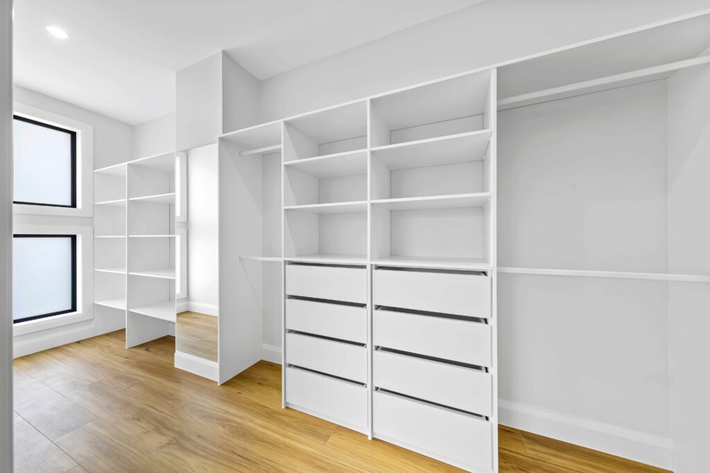 White shelving unit